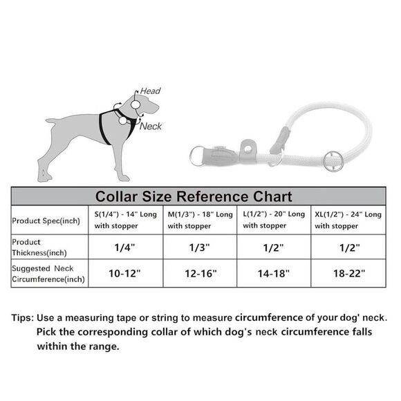 Aimint 18" Long 1/3" Green Braided Dog Collar Round Martinagle Training NEW - Picture 2 of 6